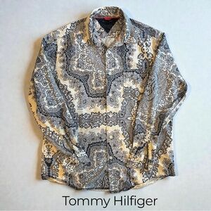 Vintage Tommy Hilfiger 100% Cotton Paisley Tapestry Shirt Medium
